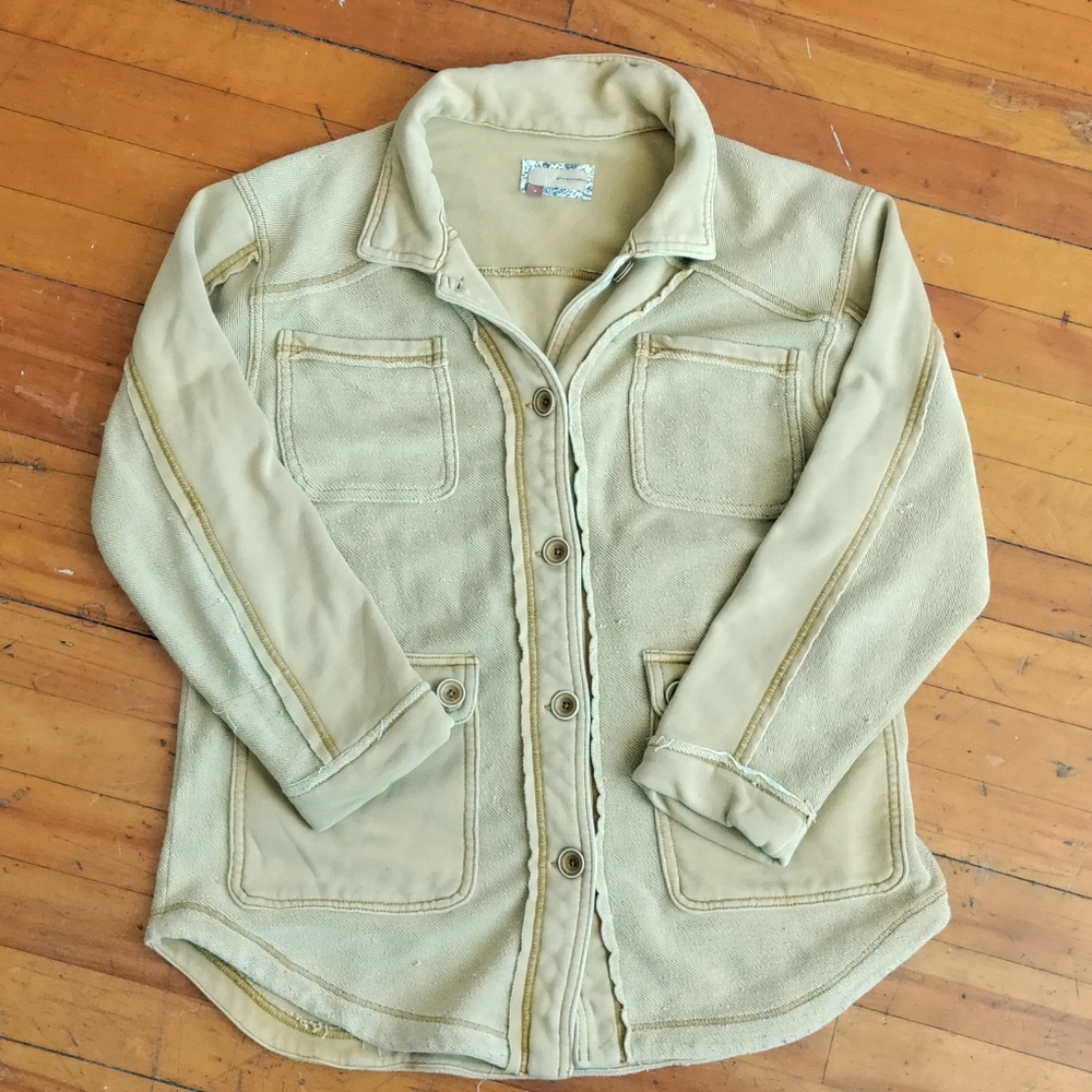 Anthropologie Pilcro Mustard Shacket Size M